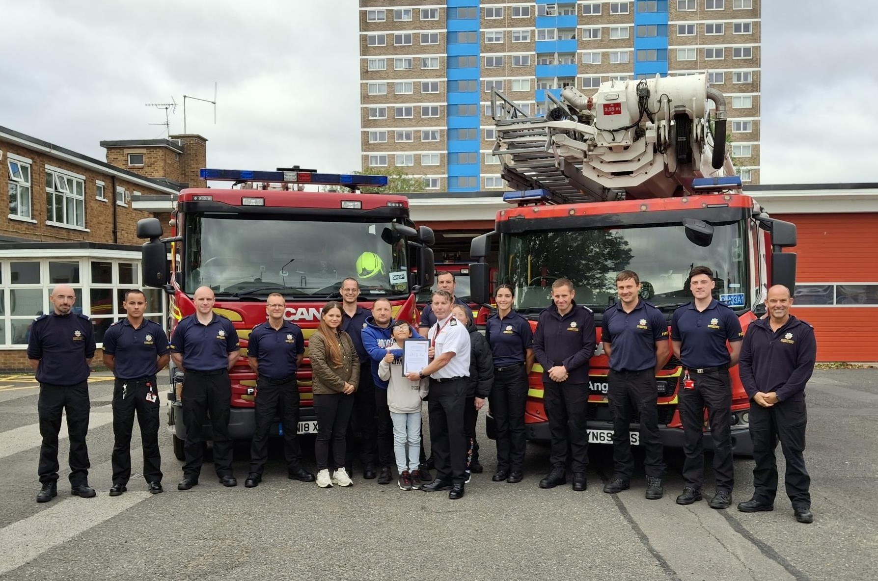 Robert receiving a Commendation with the crew